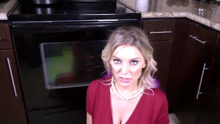 MILF Kenzie Taylor is filmed POV-style while blowing her stepron