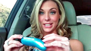 Michelle Monroe indulges in hot masturbation while sitting in car