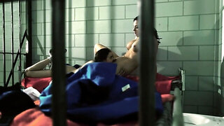 Two brunette hotties get nasty with each other in prison