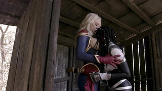 Superheroines solve the conflict by interracial lesbian sex