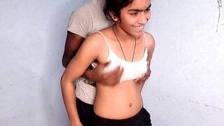 18yo girl with natural boobs is rocked in doggy style