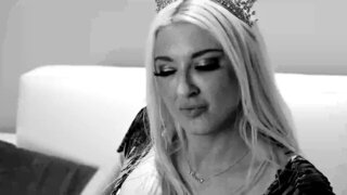 Black and white video with the busty Leya Falcon