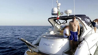 Old bitch gets fucked on a boat and it is HOT AND HEAVY