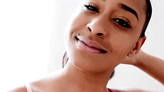 Exotic babe Jazzy Jamison looks cute sucking a fat dick