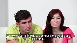 Female agent has threesome casting