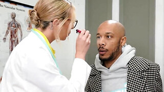 Slutty doctor lady getting fucked by two dicks at once