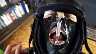 Medical braces and strange masks in a hot BDSM prono