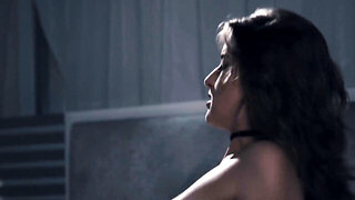 Thick bimbo with a pale body is fucked in the night