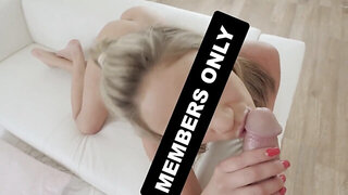 POV casting movie with a blondie who wants fat cock