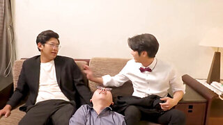 Asian bestfriend babes loves deepthroat blowjob together