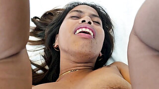 Ugly Pinay whore does her best to please a white cock