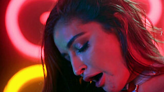 Strippers with great figures licking after the show