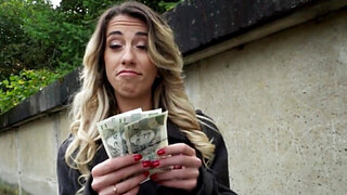 Stunning French tourist gets paid for some POV screwing