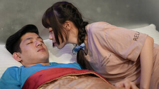 Skilled Asian loudly begs the man to put the dick in both her holes