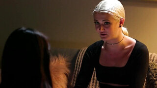 GIrls enjoy lesbian sex in a high-stakes situation