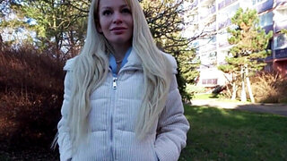 Blonde MILF gets a creampie from a big girthy cock