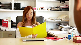 Redheaded gal Dani Jensen takes control of the cock