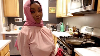 Lily Starfire wears a hijab and takes a large cock too