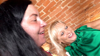 Lustful blonde granny gets jizzed all over that old pussy