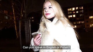 A thick blonde wench is approached and fucked