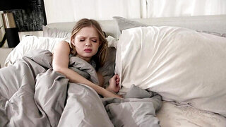 Petite blonde teen is challenged by her first BBC fucking