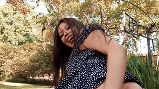 Sensational Sami Parker is going to ride cock in public