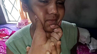 Indian cutie with natural boobs is fucked on camera