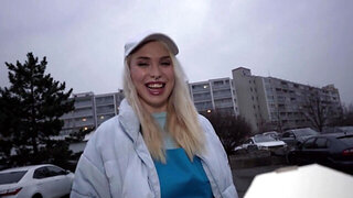 Pizza girl sucks a random dick and gets fucked too