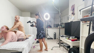 Amateur BBW filmed during casting when she rides cock like a slut
