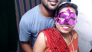 Sensual couple with fetish for showing off making a video