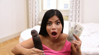 Brunette maid with bubble butt gets blacked in a supreme POV