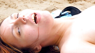 Adventurous lesbian couple gets busy and naughty on the beach