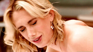 Blonde hottie takes thick BBC outdoors in rough doggy