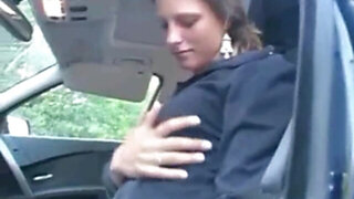 Beatrix amateur teen small tits car tight pussy masturbation