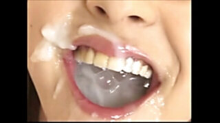 Japanese teenager cutie gets her mouth filled with cum