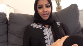 Hijab hoe trains her throat in a taboo POV scene