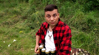 Camping trip fuck with a submissive girl with curly hair