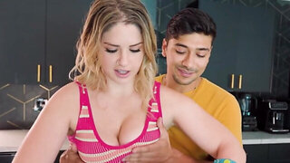 Cute couple fucks their ebony bestie in a hot threesome