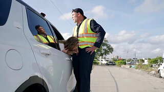 Super thick bitch is fucked in the back of the tow truck
