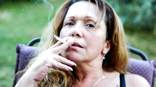 Attractive blonde milf orgasms strong on nipple touching