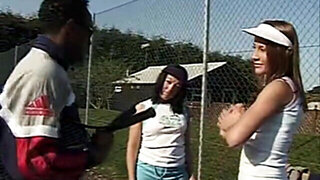 Hot outdoor porn action with several teen babes