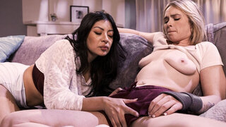 Catching her pillow humping and making her orgasm after