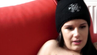 Cuckold watches as Little Eliss sucks a hard cock and gets fucked