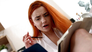 Nansy Small takes cock sideways in a standing position