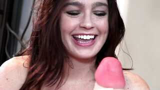Cute slut Jodi Taylor gets loud fucking her gigantic dildos