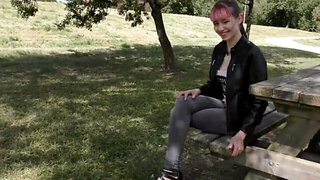 Skinny French girl is going to fuck her tight asshole