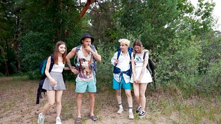 Hot girl gives a rimjob and gets fucked in the tent