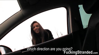 Stranded teen Gina Devine fucks stranger