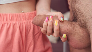 Maddy Nelson strokes dick before taking it deep