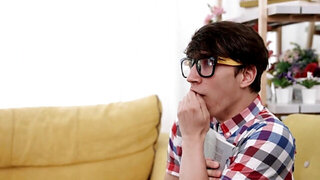 Cheerleaders with hot bodies banging a hot nerd